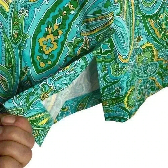 Jones New York Signature Green Teal Yellow Paisley Sleeveless Dress - Sz 10 - Picture 3 of 8